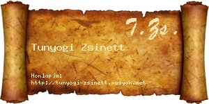 Tunyogi Zsinett névjegykártya